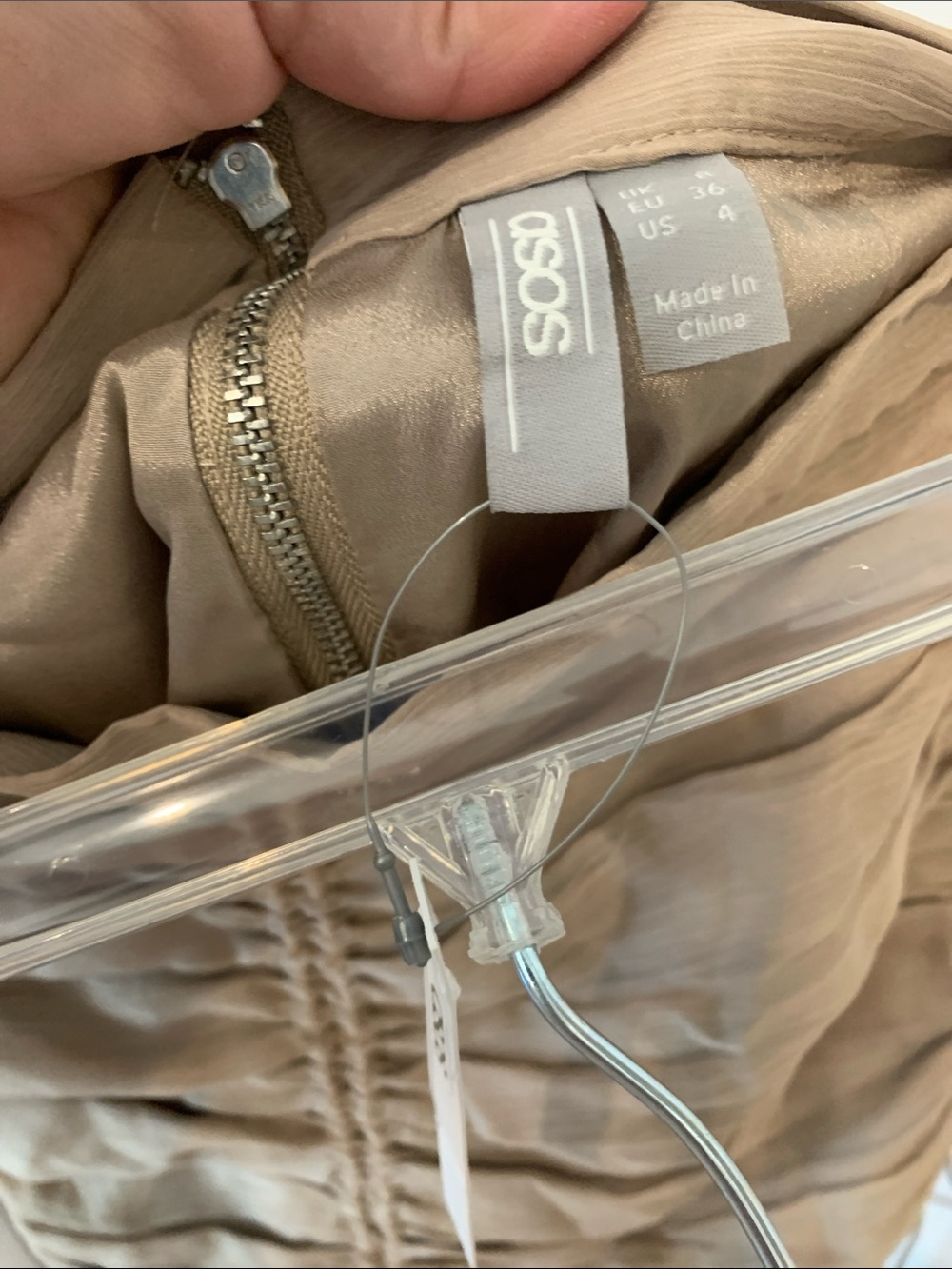 ASOS Beige Ruched Drawstring Mini Skirt 4 NWT - Picture 2 of 8
